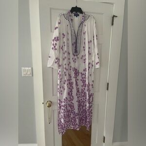Ro’s Garden Purple and White caftan